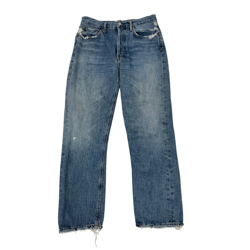 AGOLDE Riley High Rise Straight Crop Jeans 27 Frequency A056C-983 100% Cotton